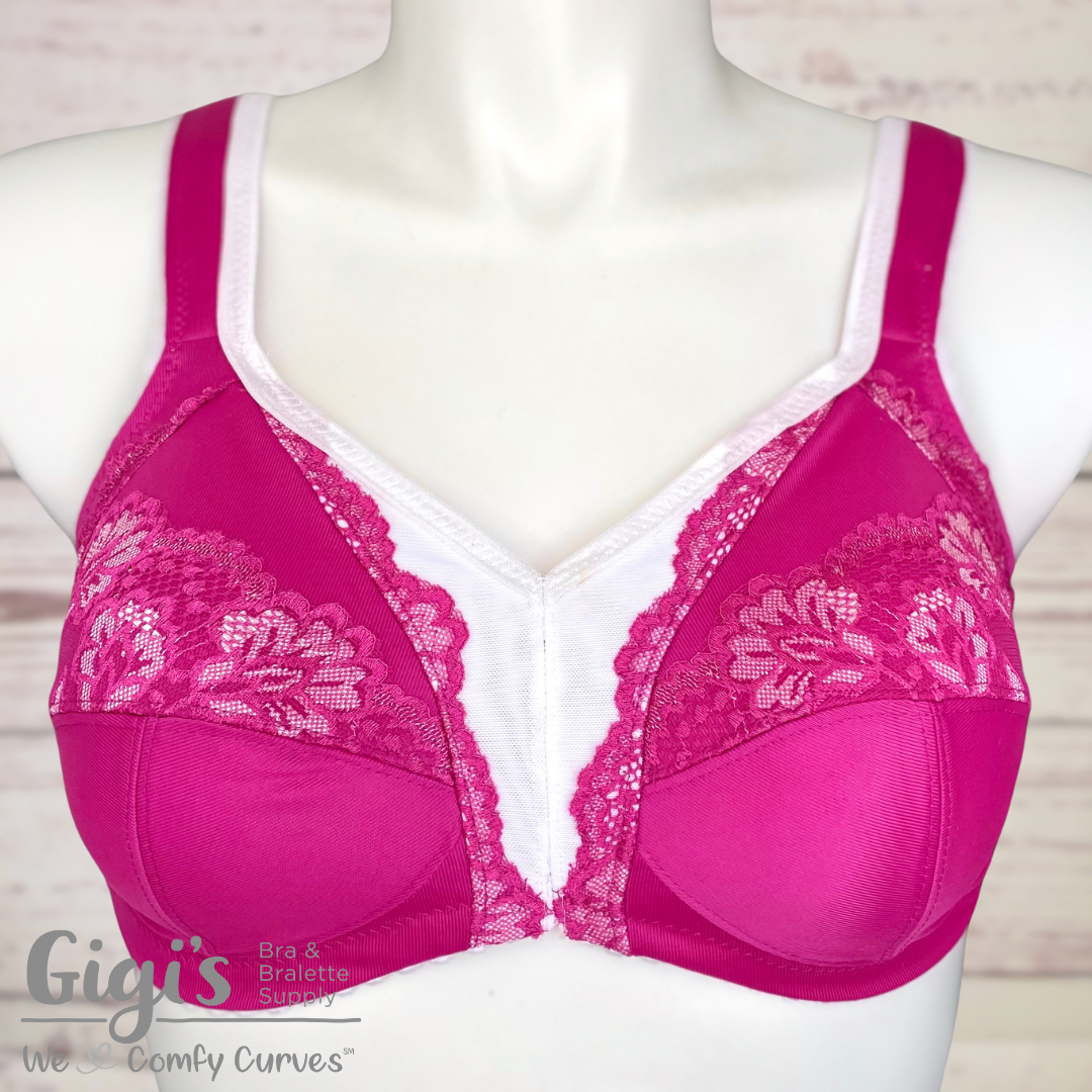 Fuchsia And White Ingrid Bra Gigis Bra Supply