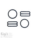 Sliders and Rings, Nylon Coated Metal, 2 Sliders and 2 Rings Set