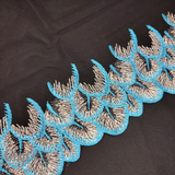 Tulle, Teal and Black Feathers, 9"