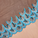 Tulle, Teal and Black Feathers, 9"