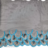 Tulle, Teal and Black Feathers, 9"