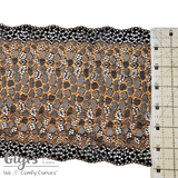 Lace, Stretch Lace, 7" Black Copper Leopard Stretch Lace, 7 inch