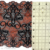 Lace, Stretch Lace, 7" Bronze and Black Stretch Lace, 7 inch