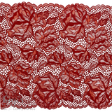 Lace, Stretch Lace, 9" Crimson and Flame Orange Stretch Lace, 9 inch