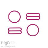 Sliders and Rings, Nylon Coated Metal, 2 Sliders and 2 Rings Set