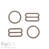 Sliders and Rings, Nylon Coated Metal, 2 Sliders and 2 Rings Set