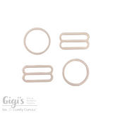 Sliders and Rings, Nylon Coated Metal, 2 Sliders and 2 Rings Set