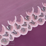 Tulle, Pink and Black Feathers, 9"