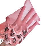 Tulle, Pink and Black Feathers, 9"