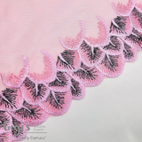 Tulle, Pink and Black Feathers, 9"