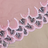 Tulle, Pink and Black Feathers, 9"