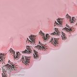 Tulle, Pink and Black Feathers, 9"