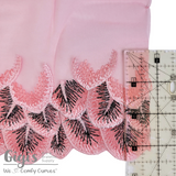 Tulle, Pink and Black Feathers, 9"