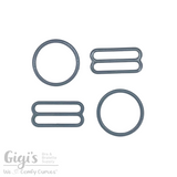 Sliders and Rings, Nylon Coated Metal, 2 Sliders and 2 Rings Set