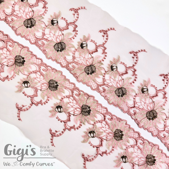 Tulle, Rose Gold Floral Tulle , 5