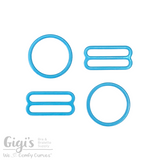 Sliders and Rings, Nylon Coated Metal, 2 Sliders and 2 Rings Set