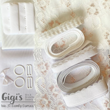 Bra Kit, White and Coral Full Bra Kit (Fabrics, Findings, Lace and Sheer Cup Lining)