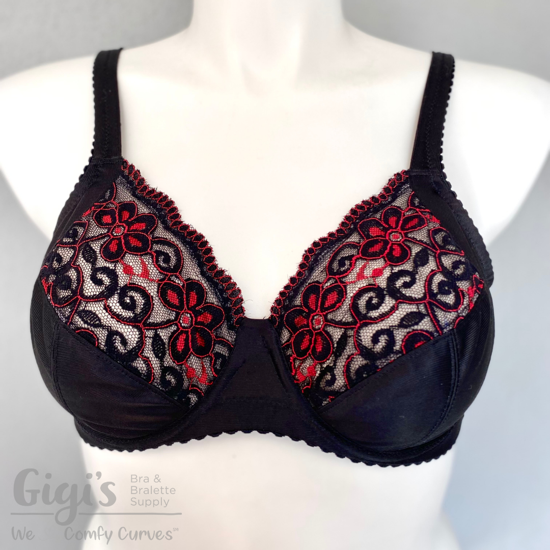 Three Quarters Inch Red Stretch Lace Edging- Bra-Makers Supply