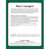 Mens Loungers Pattern, Loungers Pattern for Men, Bra-Makers Supply