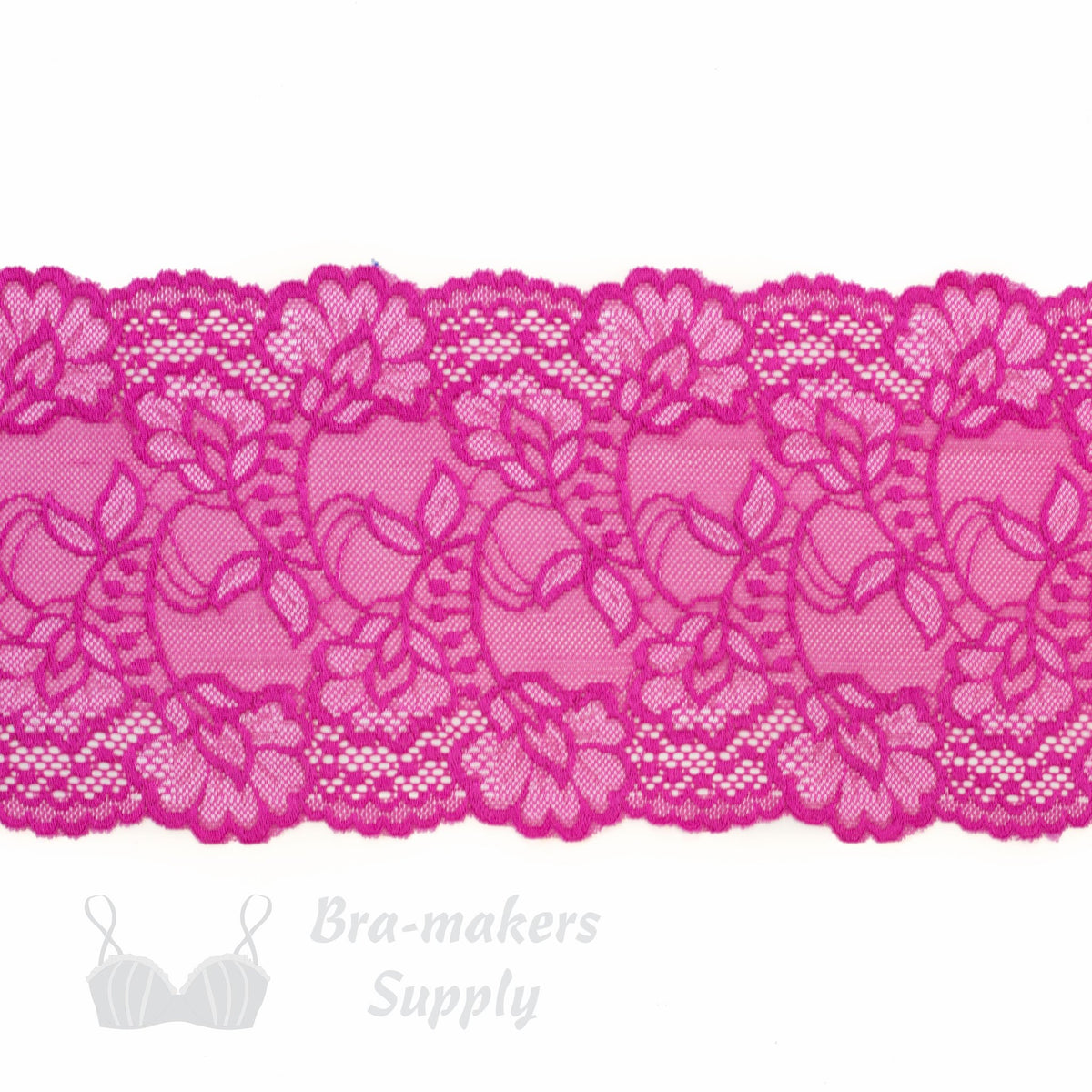 Sheer Bra Kit, Fuchsia and White Sheer Full Bra Kit (Fabric, Findings, Lace  and Sheer Cup Lining)