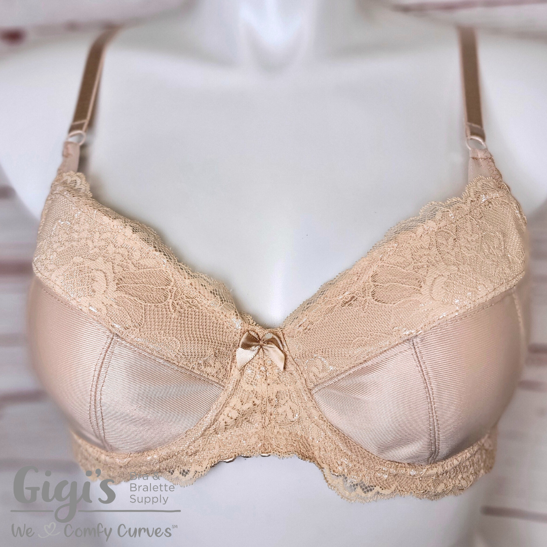 Beige and Ivory Shimmer Amethyst Bra– Gigis Bra Supply