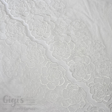 Tulle, Shimmering White Floral Tulle, 8"