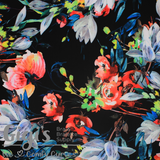 Fabric, Scuba Print Fabric, Tropical Floral Scuba Fabric per 1/2 yard