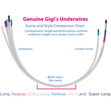 Genuine Gigi's Underwires Sizing Chart - Gigis Bra Supply