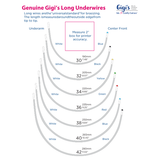 Genuine Gigi's Underwires Sizing Chart - Gigis Bra Supply