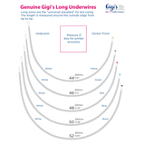Genuine Gigi's Underwires Sizing Chart - Gigis Bra Supply