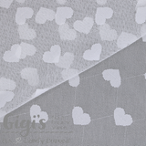 Fabric, Stretch Tulle Fabric, Hearts on Tulle Stretch Fabric 1/2 Yard
