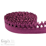 Black Cherry, Elastic, Stretch Trim, 3/8" Crochet Elastic Trim - Gigis Bra Supply