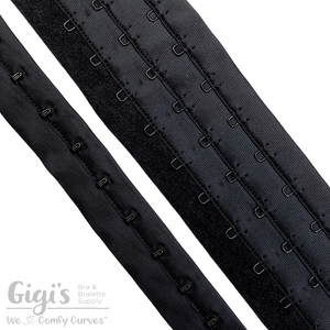 Hooks and Eyes Tape, Nylon Hook and Eye Tape 3 Rows (per 8 Hooks, ~6")