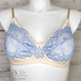 Lace, Stretch Lace, 9" Bluebird Shimmer Floral Stretch Lace, 9 inch - Gigis Bra Supply