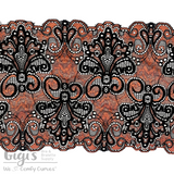 Lace, Stretch Lace, 7" Bronze and Black Stretch Lace, 7 inch