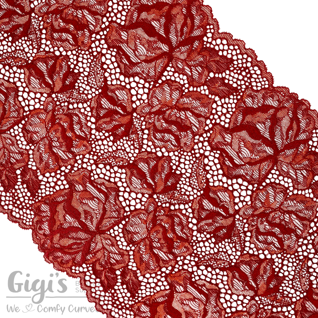 Stretch Lace in Red - All About Fabrics