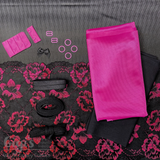 Bra Kit, Black and Fuchsia Floral Lace Full Kits (Fabric and Findings)