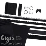 Bra Kit, Black Full Kit (Fabric and Findings)