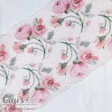 Lace, Stretch Lace, 6" Glossy Rose Garden Stretch Lace, 6 inch