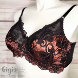 Lace, Stretch Lace, 7" Bronze and Black Stretch Lace, 7 inch