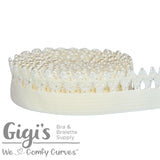 Ivory, Elastic, Stretch Trim, 3/8" Crochet Elastic Trim - Gigis Bra Supply