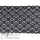 Lace, Stretch Lace, 5" Black Lattice Stretch Lace, 5 inch