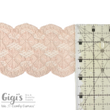 Lace, Stretch Lace, 3" Blush Sand Clover Stretch Lace, 3 inch - Gigis Bra Supply
