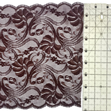 Lace, Stretch Lace, 9" Chocolate Floral Stretch Lace, 9 inch - Gigis Bra Supply