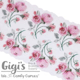 Glossy Rose Garden, 6", White, Lace, Stretch Lace, per 1 yard - Gigi's Bra Supply