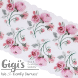 Lace, Stretch Lace, 6" Glossy Rose Garden Stretch Lace, 6 inch