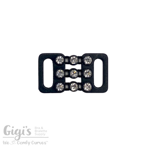 Connectors, Crystal Connectors, Crystal 9-Patch Bra Bridge Connector Small in Black