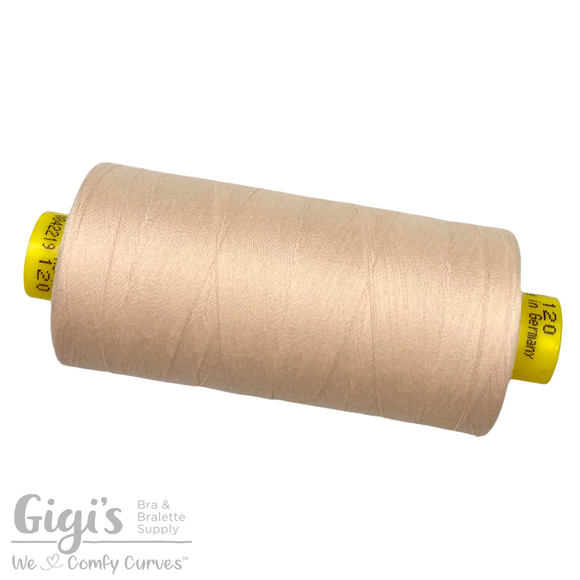 Bra Sewing Thread, Peach, Gütermann Mara 120 All Purpose Polyester Thread - Tex 25 – 1,000 Meters, 1,093 Yds.