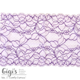 Lace, Stretch Lace, 6" Lilac and Purple Floral Stretch Lace, 6 inch