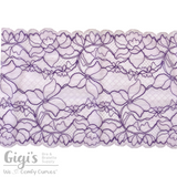 Lace, Stretch Lace, 6" Lilac and Purple Floral Stretch Lace, 6 inch